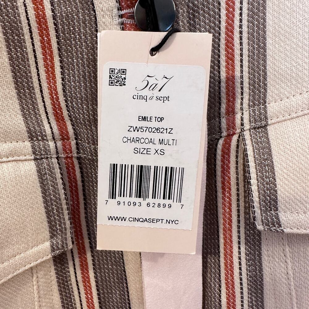 NWT Cinq a sept Emile Top Striped Jacket size XS - Picture 4 of 8